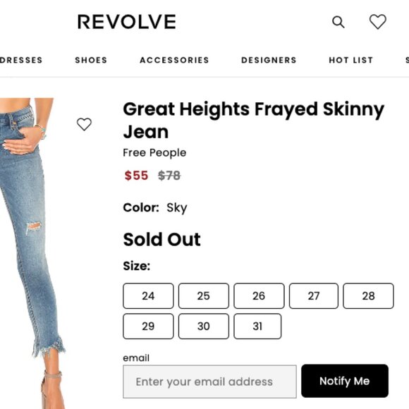 Free People Revolve 'Great Heights' Distressed Frayed Hem Skinny Jeans in Sky - Picture 2 of 16